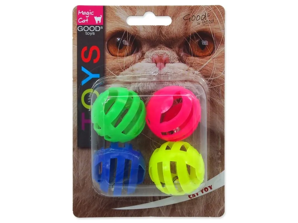 Hračka Magic Cat míček děrovaný plast se zvukem 3,75 cm (4 ks) Sleva