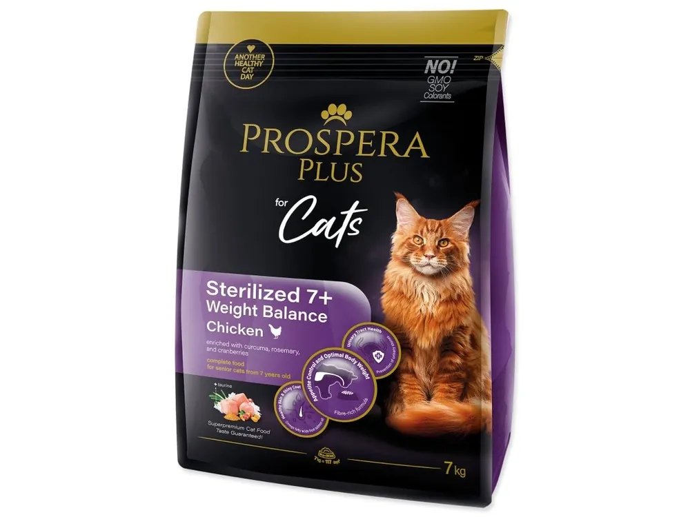 Krmivo Prospera Plus Sterilized 7+ Chicken Weight Balance 7 kg Sezónní Sleva