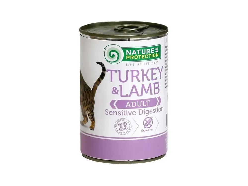 Novinka Nature‘s Protection Cat konzerva Sensitive krůta/jehně 400 g