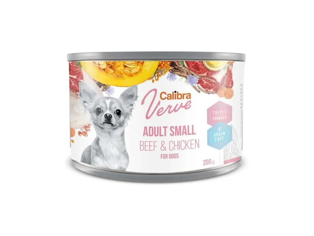 Calibra Dog Verve konzerva GF Adult Small Beef & Chicken 200 g Nakupujte Hned