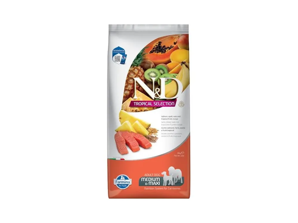 Dokud Zásoby Vydrží N&D TROPICAL SELECTION Dog LG Salmon Adult Medium & Maxi 10 kg