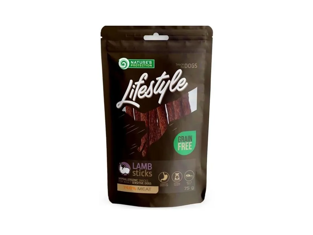 Novinka Nature‘s Protection Dog snack Lifestyle jehněčí tyčinky 75 g