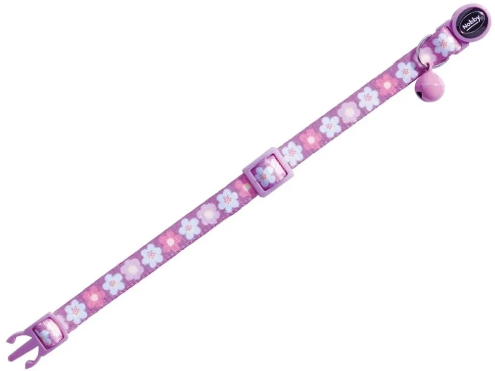 Pouze Dnes Nobby Flower Lilac obojek s rolničkou pro kočky fialový 1 ks
