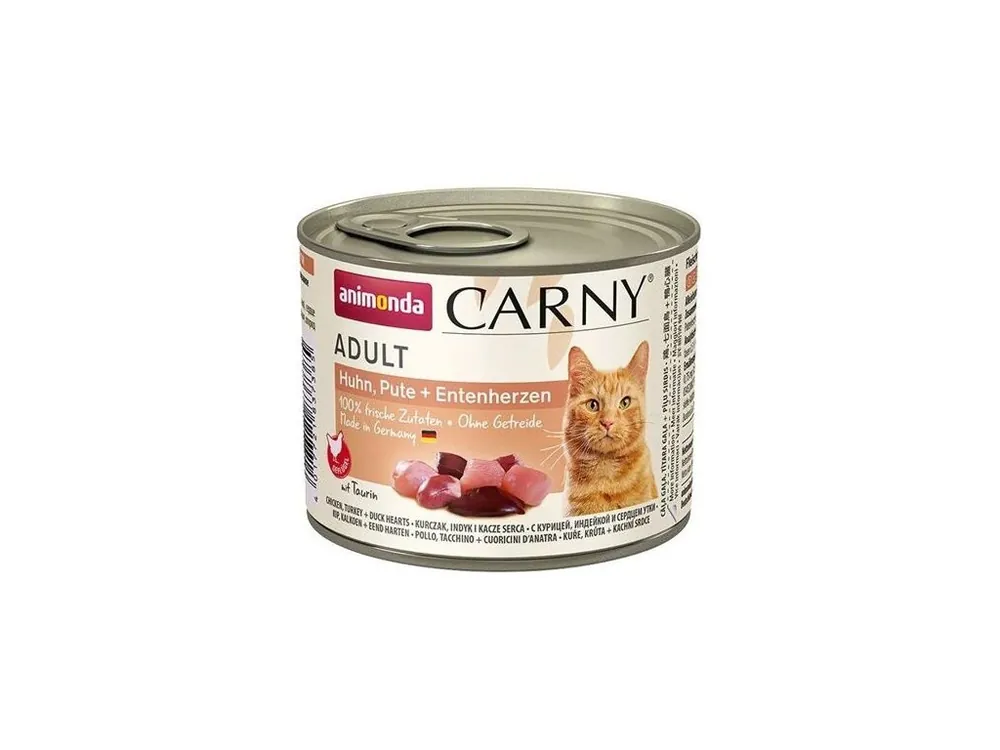 ANIMONDA konzerva CARNY Adult - kuře, krůta+kachní srdce 200g Tovární Cena