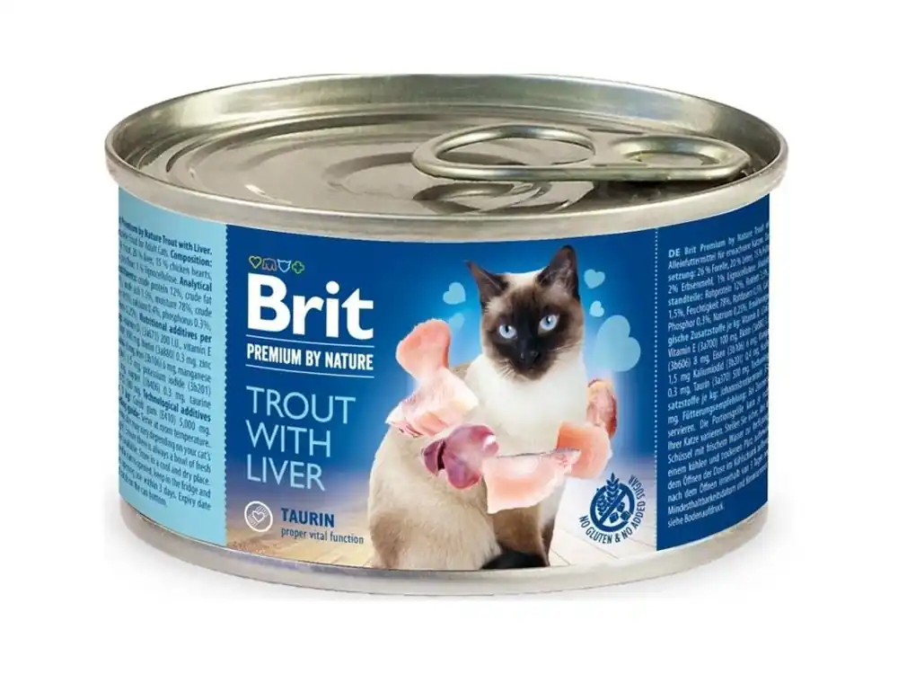Brit Premium by Nature Cat konzerva Trout with Liver 200 g Akční Nabídka
