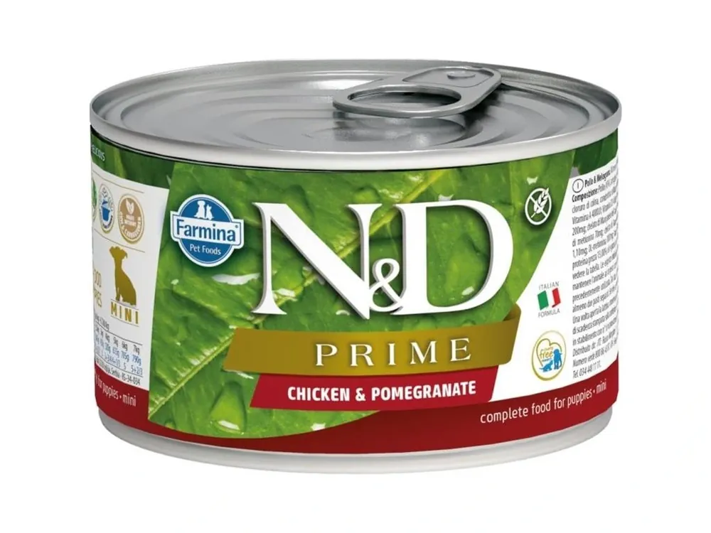 Super Cena N&D PRIME Dog konzerva Chicken & Pomegranate Puppy Mini 140 g