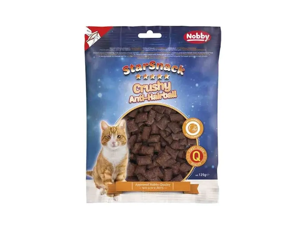 Značkový Nobby pamlsek - StarSnack cat Crushy Anti-Hairball bag 125 g