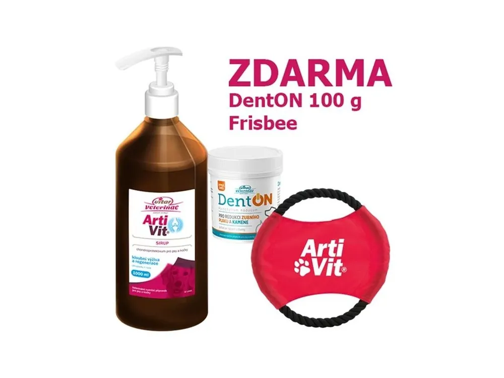 Koupit Online Artivit sirup 1000 ml + DentOn 100 g a frisbee pro psy zdarma