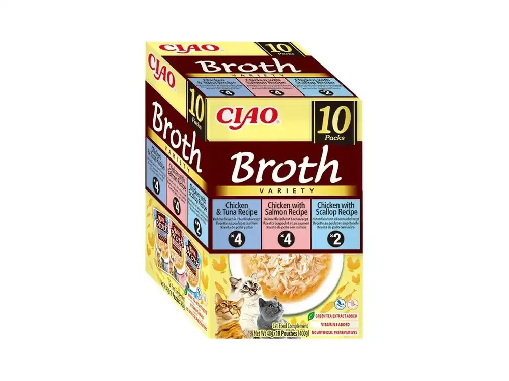 Poslední Šance Inaba Ciao Broth kuře a ryba, hřebenatka multipack 10x 40 g