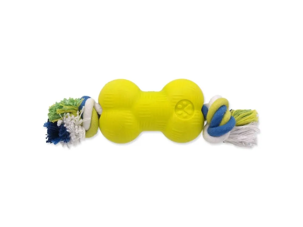 Pouze Dnes Hračka Dog Fantasy STRONG FOAMED kost guma s provazem 8,8 cm