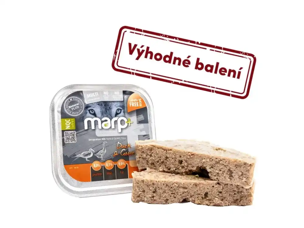 Marp Natural Plus vanička pro psy s kachnou a husou 12x150g Hit Sezóny