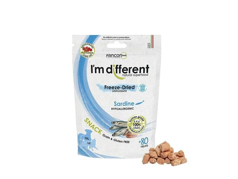 I‘M DIFFERENT SNACK sardinky - mrazem sušený pamlsek, 40 g Autentický
