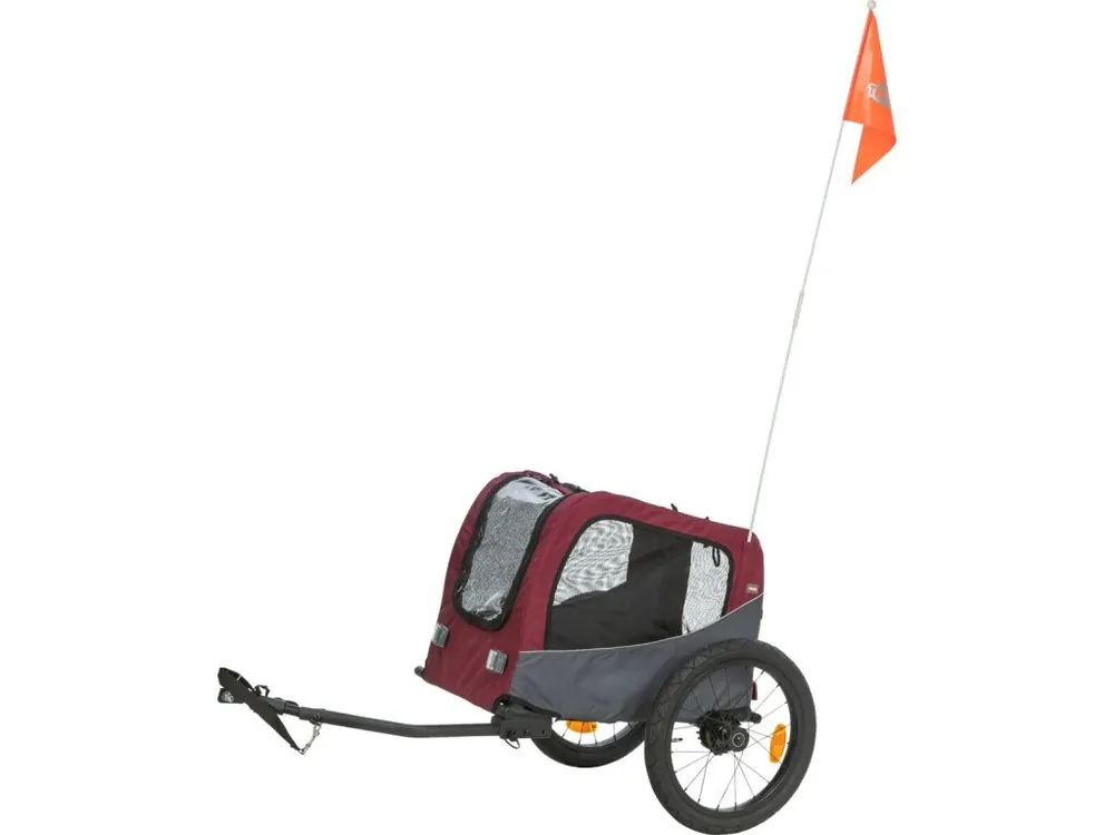Novinka Vozík za kolo, S 56 × 64 × 61/125 cm, do 15 kg, šedá/červená