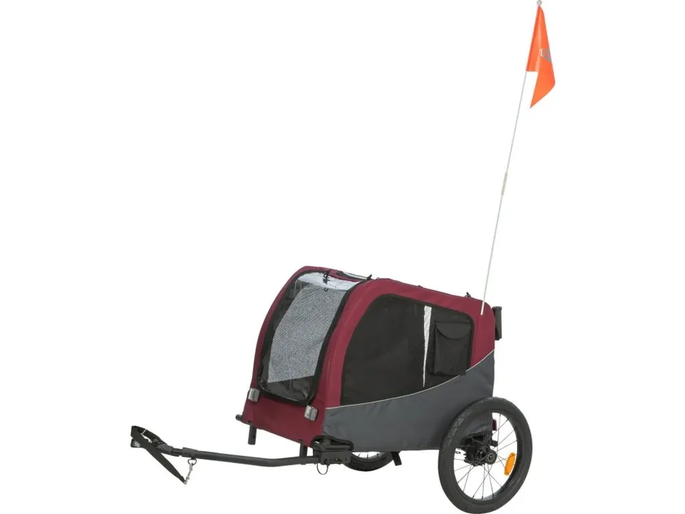 Vozík za kolo, M 66 × 74 × 76/136 cm, do 22 kg, šedá/červená Nejlepší Volba