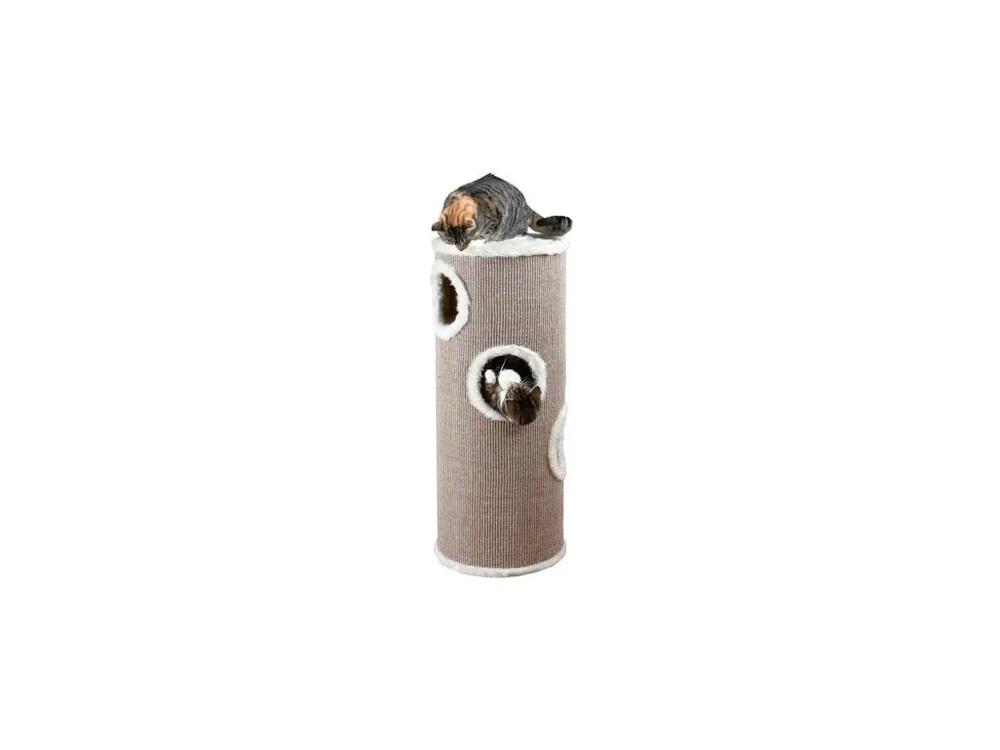 Omezená Nabídka Škrabací válec pro kočky TOWER EDOARDO šedo/krémový 100 cm