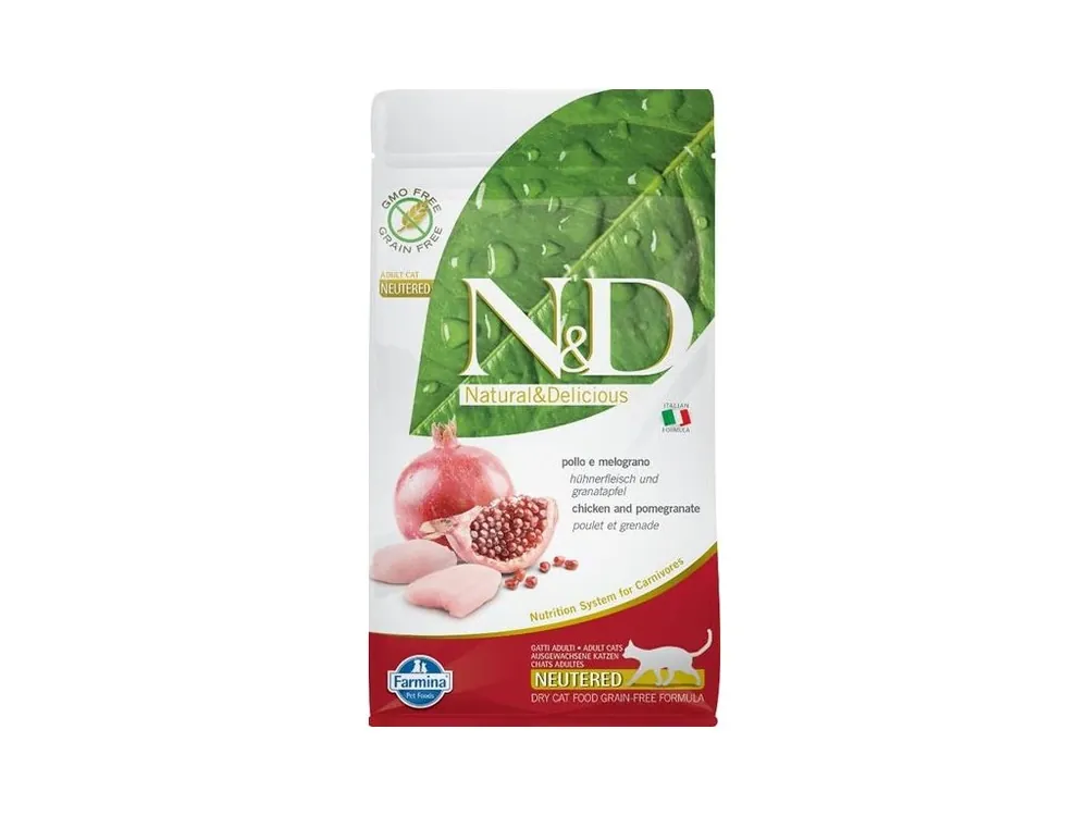 Jen Po Omezenou Doba N&D PRIME Cat GF Chicken & Pomegranate Neutered Adult 1,5 kg