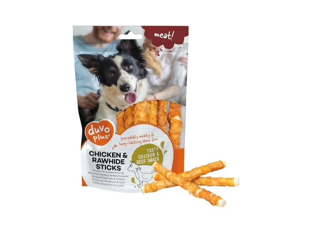Duvo+ dog Bones! Twisted chicken jerky sticks 12,5cm (100 g) Koupit Online