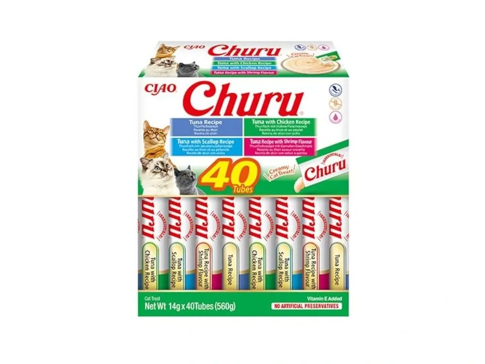 Inaba Churu cat snack tuňák mořské plody multipack 40x14 g Cenově Výhodný