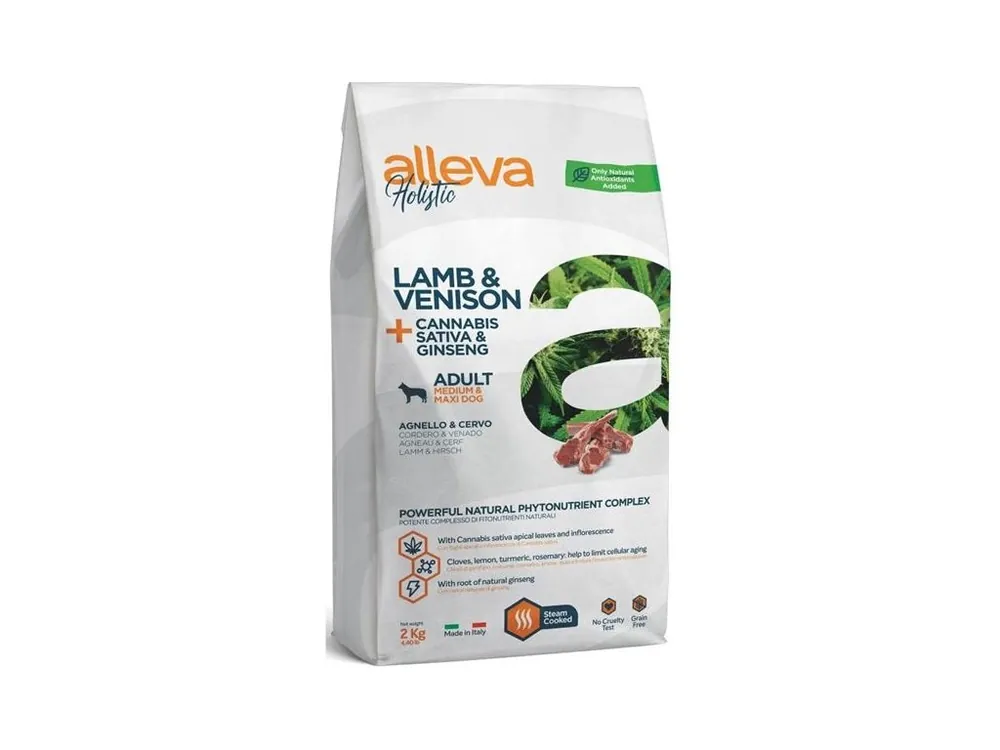 Novinka ALLEVA HOLISTIC Dog Dry Adult Lamb & Venison Medium/Maxi 2 kg