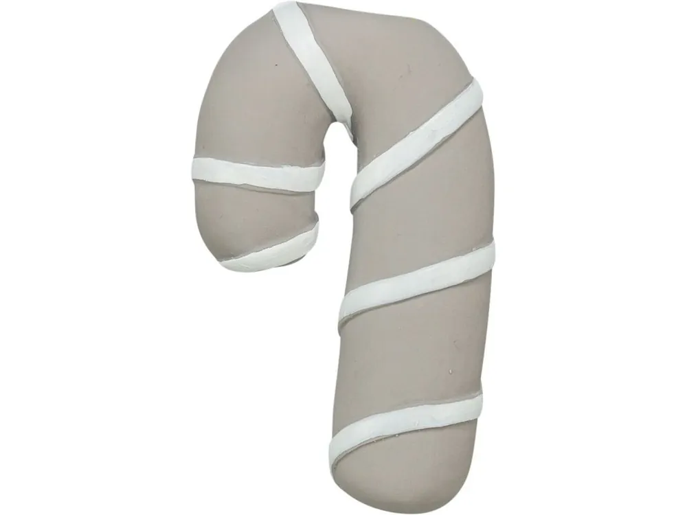 Levný Vánoční cukrová hůlka, se zvukem, 10 cm, latex, šedobéžová