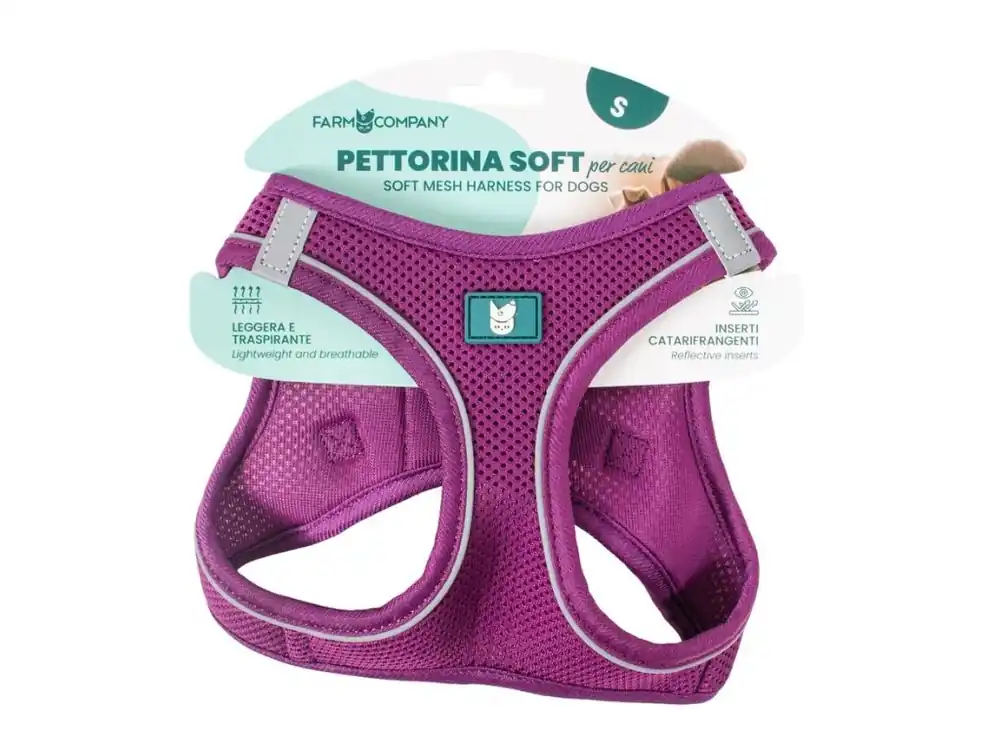 Farm company soft mesh postroj pro psy fialový M 44-48cm Originální