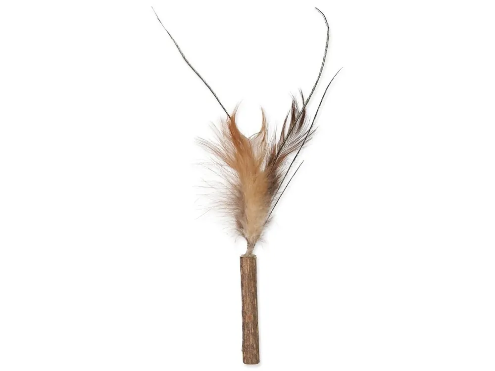 Hračka Magic Cat Natural Fun dřívko s přírodními pírky 6 cm Přímo Od Výrobce