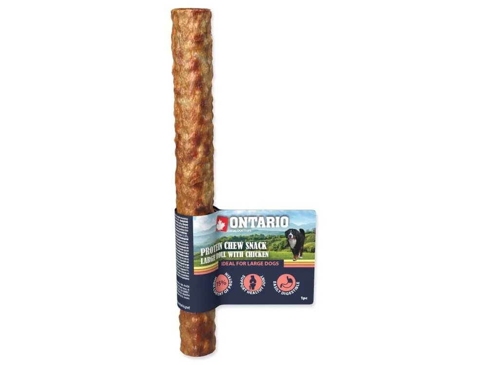 Ověřený Pochoutka Ontario Protein kuře, žvýkací rolka velká 25,4 cm