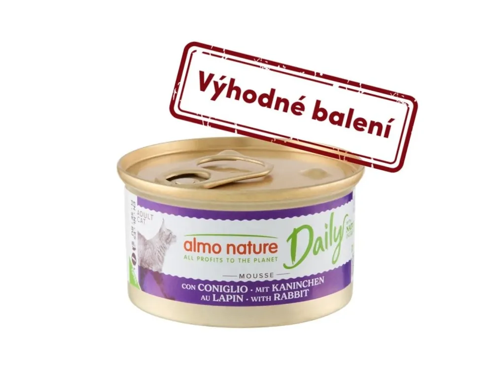 Sezónní Sleva Almo Nature Daily Pěna s králíkem 85g výhodné balení 24 ks