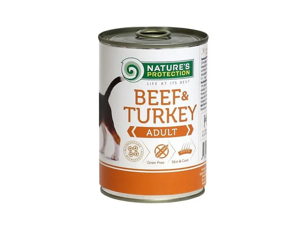 Nature‘s Protection Dog konzerva Adult hovězí/krůta 400 g Nízká Cena