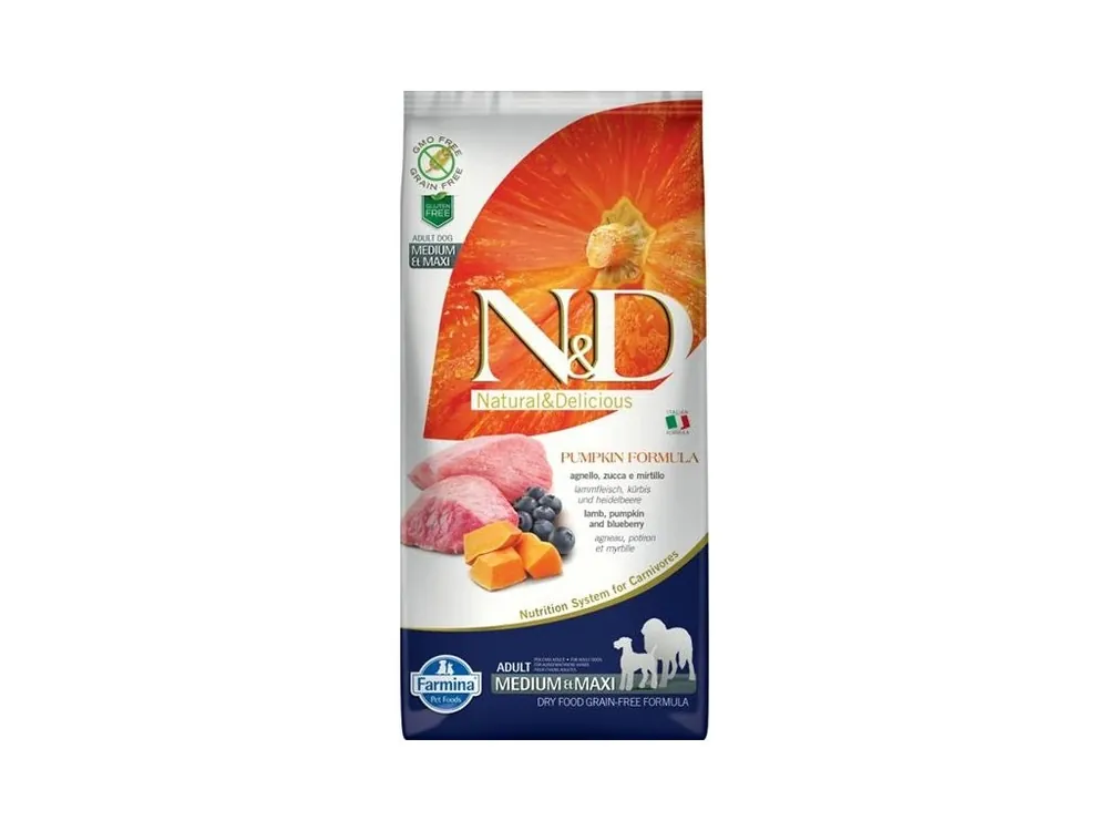 Sezónní Sleva N&D PUMPKIN Dog GF Lamb & Blueberry Adult Medium & Maxi 12 kg