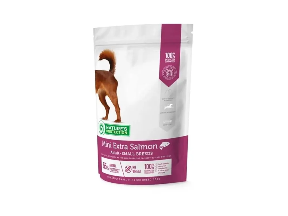 Oblíbený Nature‘s Protection Dog Dry Adult Mini Extra Salmon 500 g