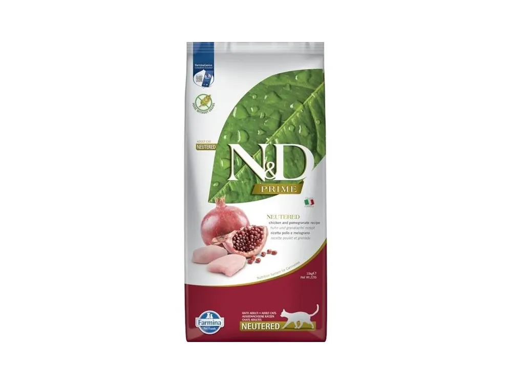 Nakupujte Hned N&D PRIME Cat GF Chicken & Pomegranate Neutered Adult 10 kg