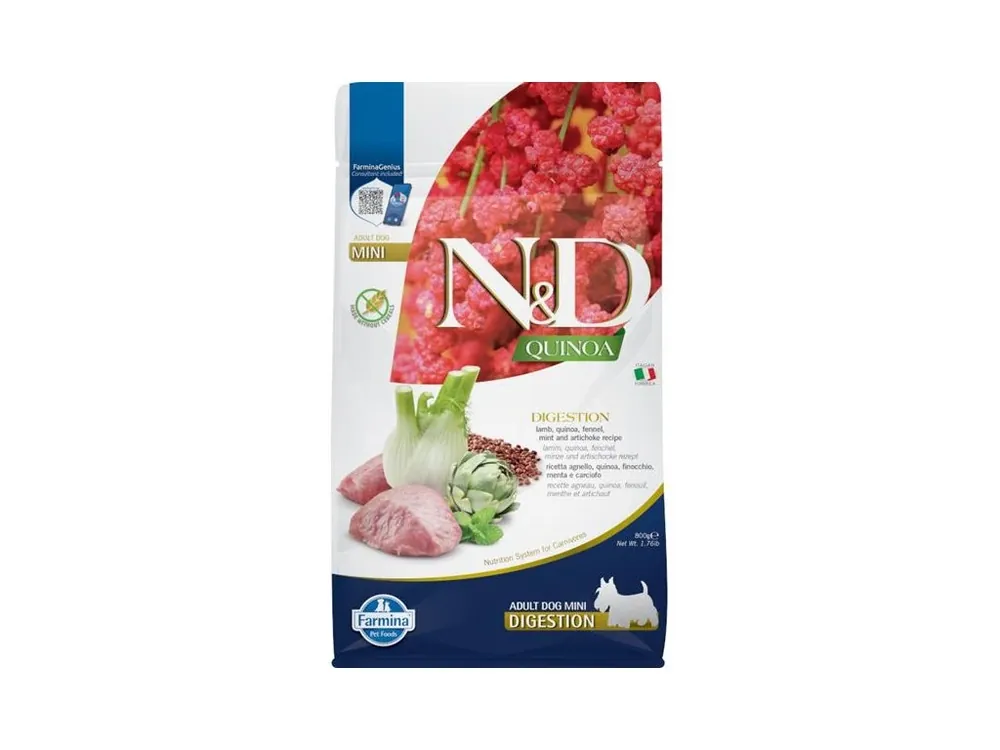 Kup Teď N&D QUINOA Dog GF Digestion, Lamb & Fennel Adult Mini 800 g