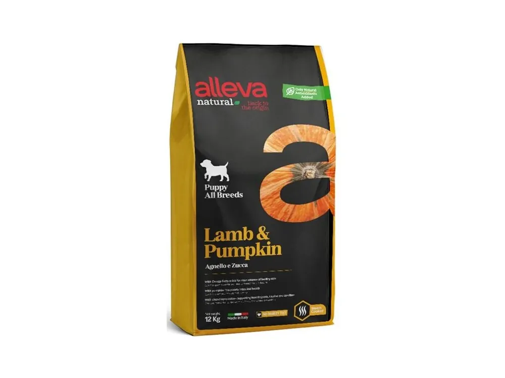 Originální ALLEVA NATURAL Dog Dry Puppy Lamb & Pumpkin All Breeds 12 kg