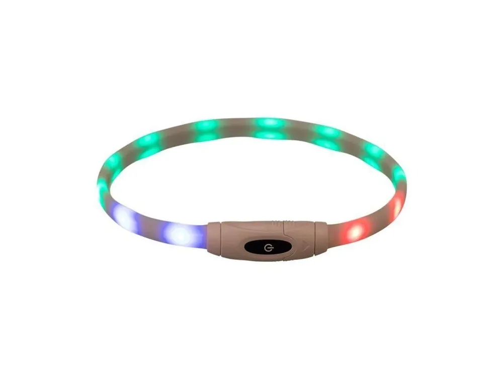 Značkový Flash USB svítící obojek, XS-XL 65 cm / 16 mm, multi-color