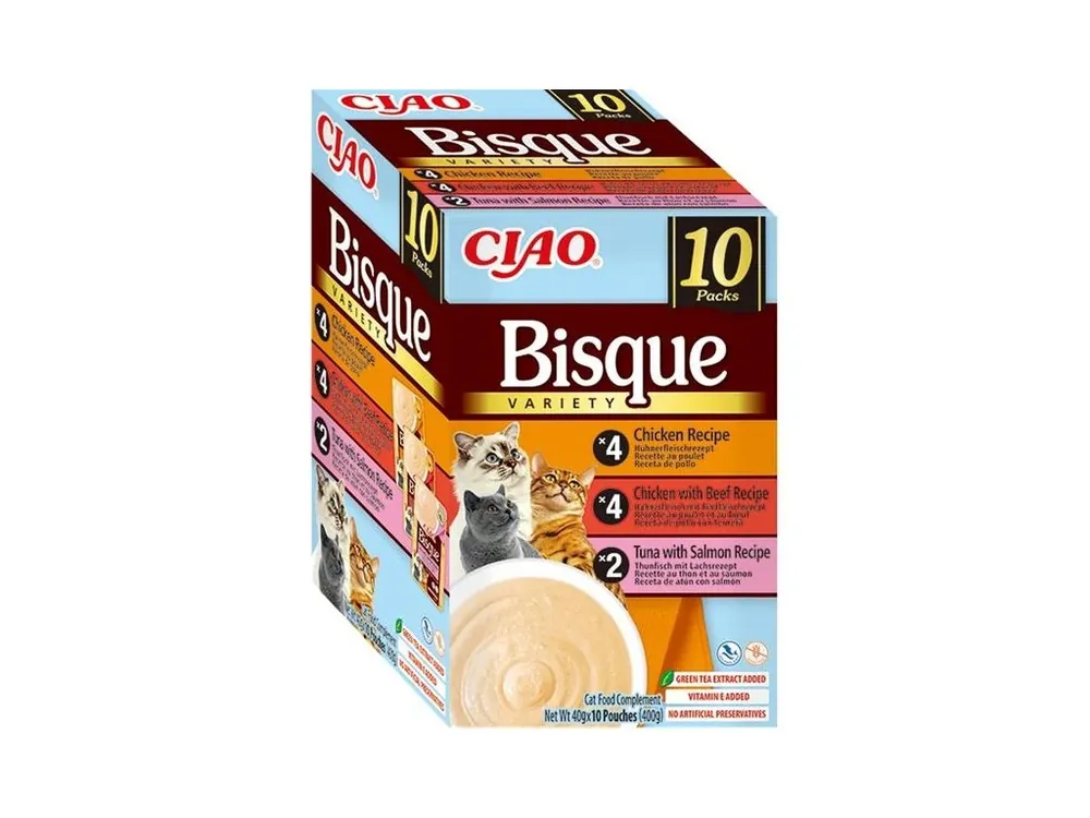 Inaba Ciao Bisque kuře, hovězí a tuňák multipack 10x 40 g Expresní Doručení