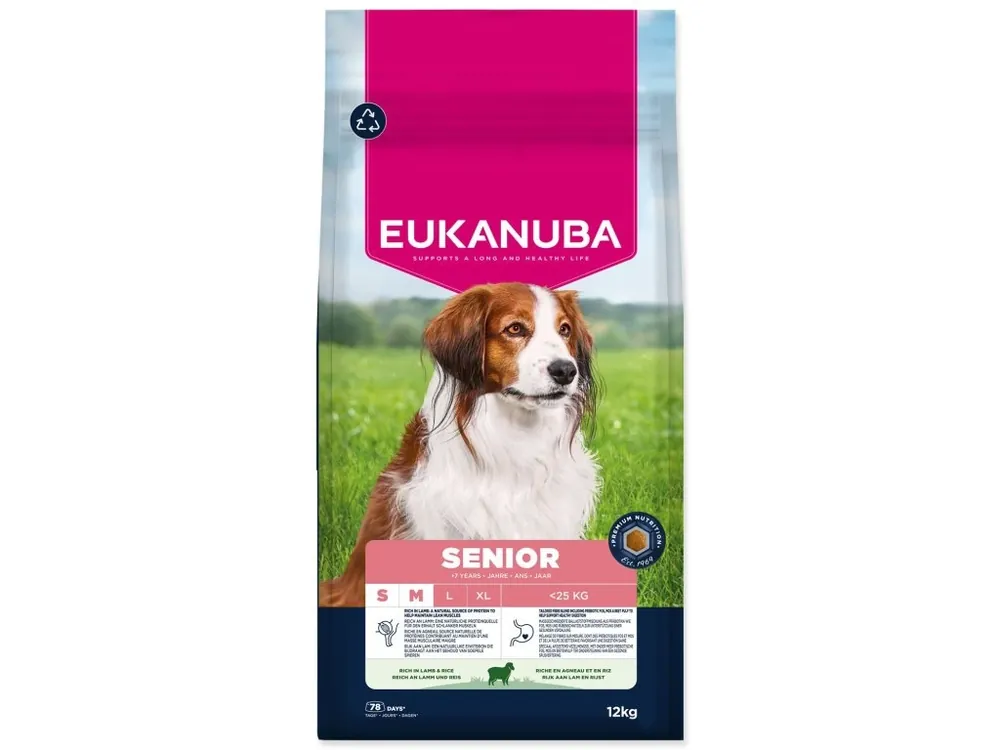 Krmivo EUKANUBA Senior Small and Medium rich in lamb 12 kg Levný