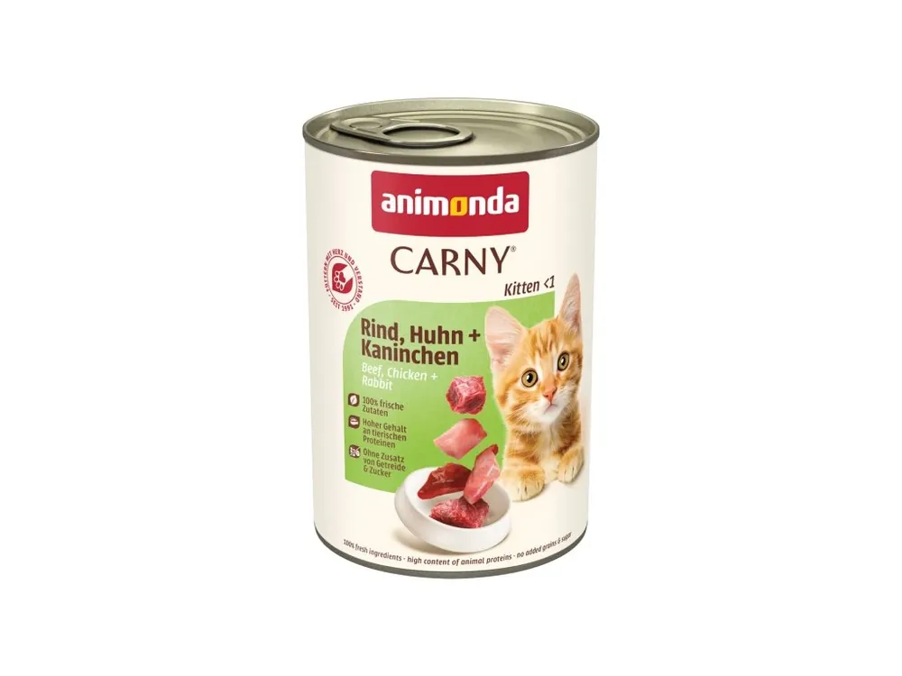 ANIMONDA konzerva CARNY Kitten - hovězí, kuře, králík 400g Zlevněný