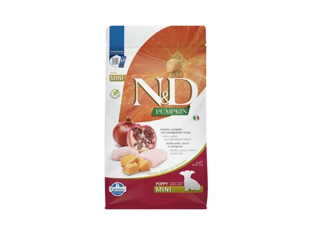 Časově Omezené N&D PUMPKIN Dog GF Chicken & Pomegranate Puppy Mini 2,5 kg