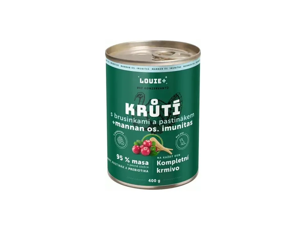 Pouze Dnes Louie konzerva pro psy krůtí, brusinky, prebiotika 800 g