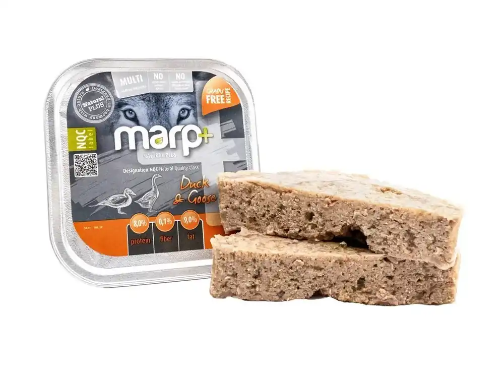 Horká Nabídka Marp Natural Plus vanička pro psy s kachnou a husou 150g