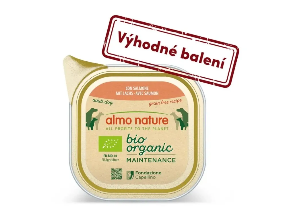 Almo Nature Daily Menu Bio WET DOG - s lososem 32 x 100 g Zlevněný