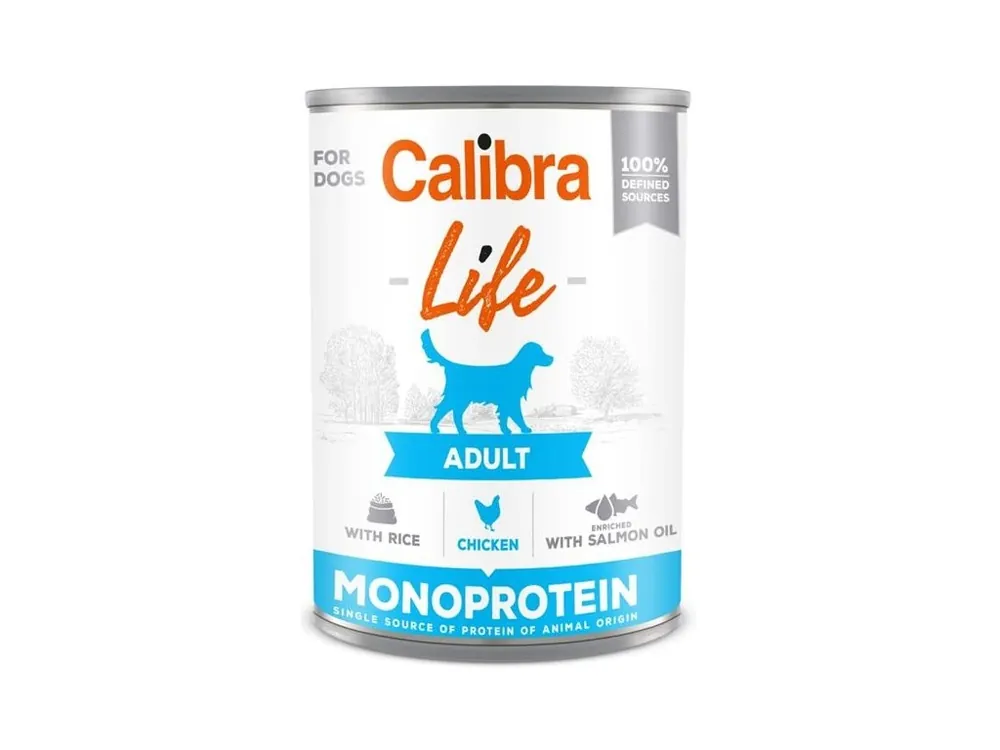 Originální Calibra Dog Life konzerva Adult Chicken with rice 400g