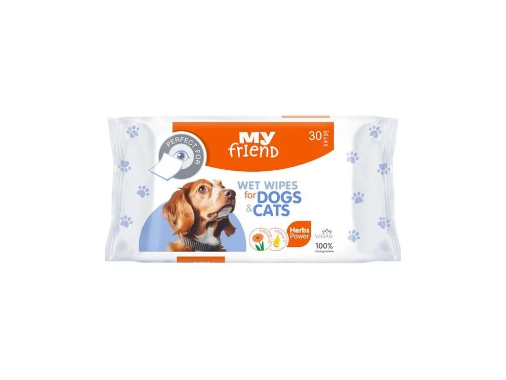 Expresní Doručení Ubrousky vlhčené MY FRIEND na oční okolí pes, kočka 30ks