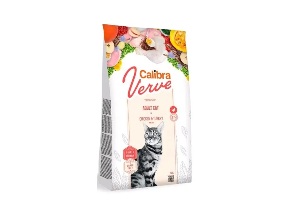 Calibra Cat Verve Grain Free Adult Chicken&Turkey 750 g Dokud Zásoby Vydrží