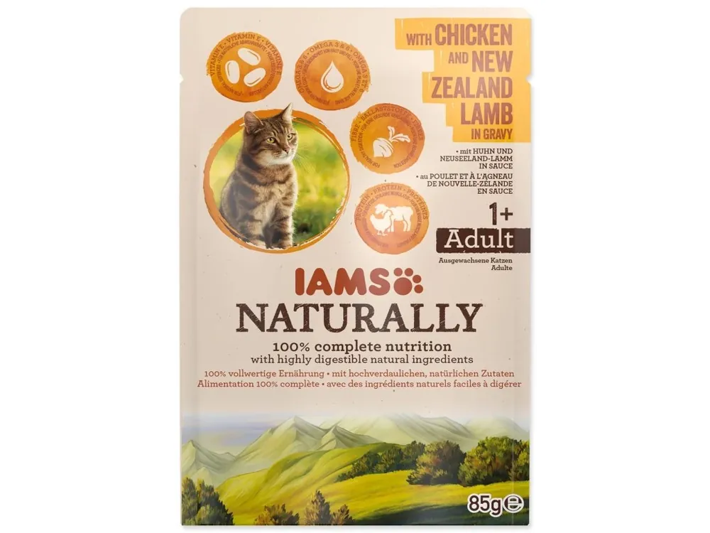 Přímo Od Výrobce Kapsička IAMS Naturally Adult kuře & jehněčí v omáčce 85 g
