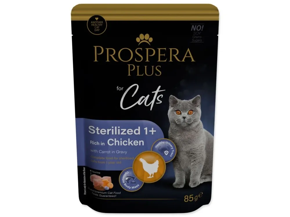 Poslední Šance Kapsička Prospera Plus Sterilized 1+, Chicken, Carrot 85g