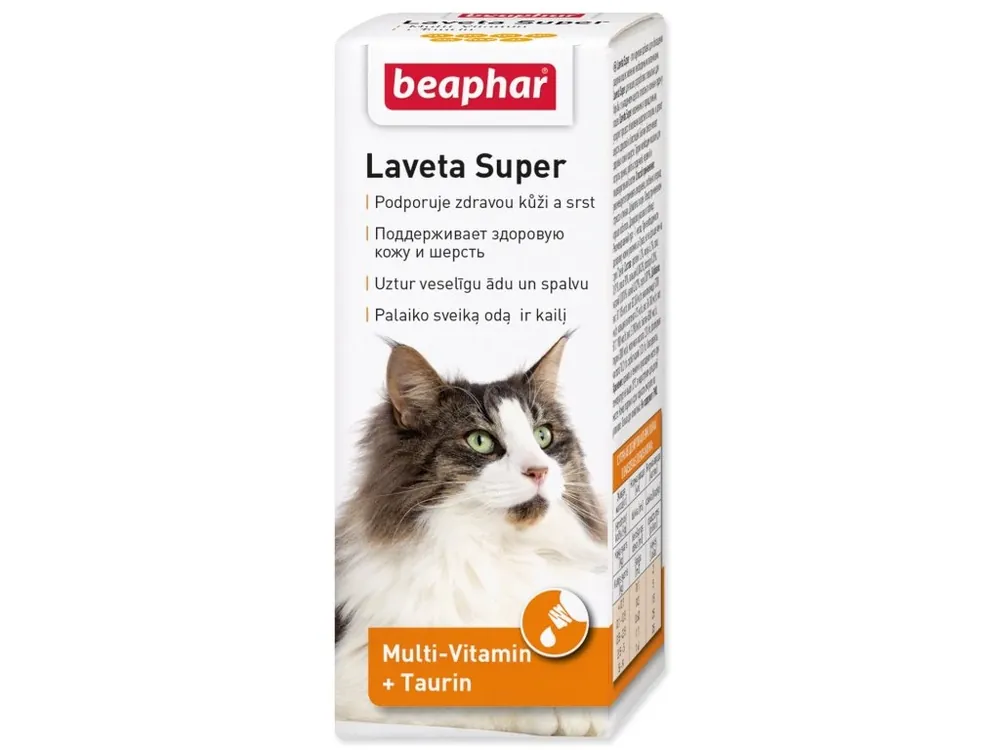 Novinka Kapky Beaphar vyživující srst Laveta Super 50 ml (kočka)