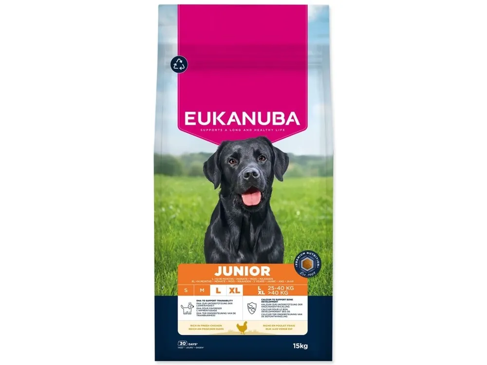 Krmivo EUKANUBA Junior Large rich in fresh chicken 15 kg Horká Nabídka