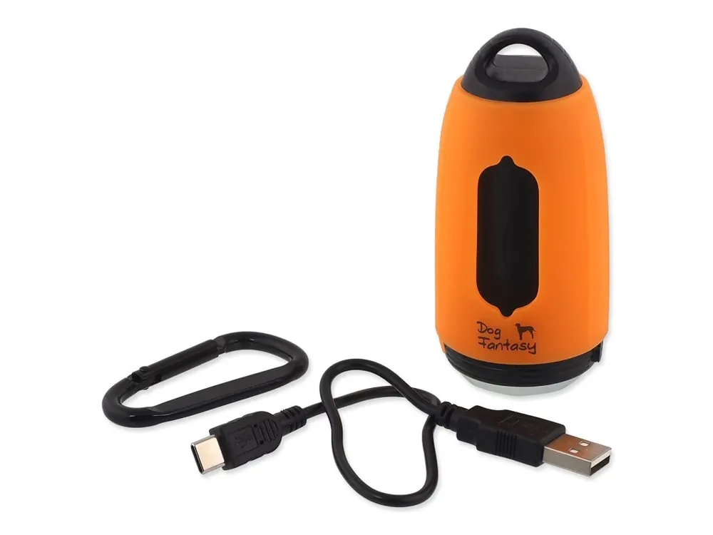Originální Baterka Dog Fantasy USB se sáčky na exkrementy oranžová